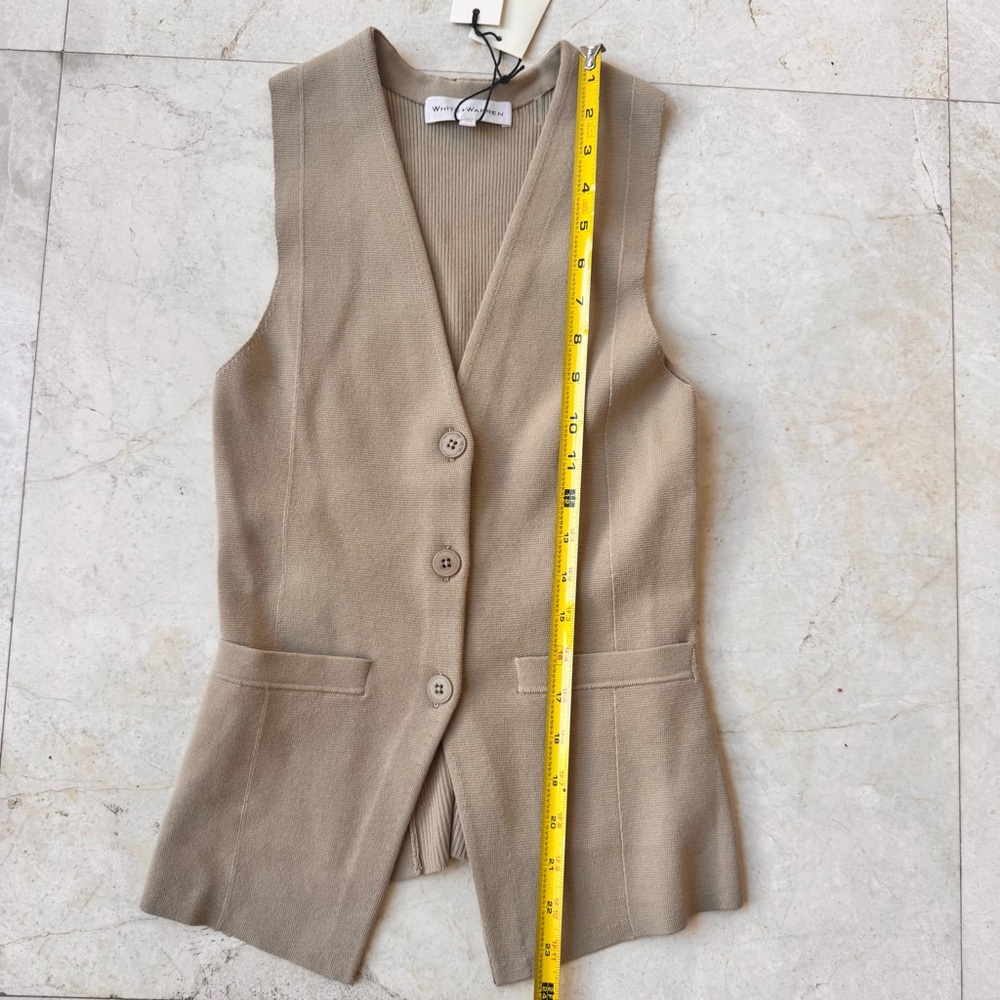 White + Warren Tan Sleeveless Vest size XS - Picture 7 of 7